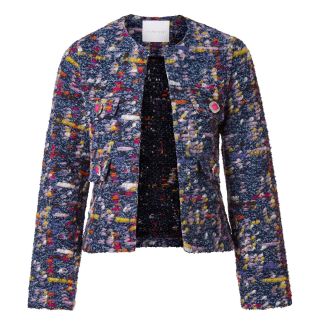 DAMEN LUREX BOUCLÉ-JACKE GRS