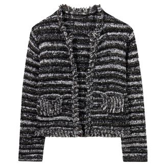 DAMEN FRANSENJACKE FANCY-TWEED