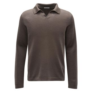 Herren Poloshirt lang Strickpolo Oyster