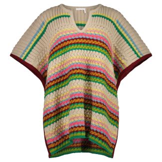 DAMEN STRICK-PONCHO 