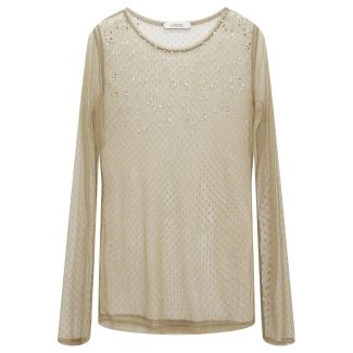 DAMEN LONGSLEEVE SHEER SPARKLES