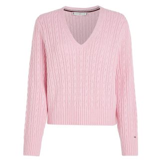 DAMEN PULLOVER CABLE ALL OVER V-NK 
