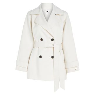 DAMEN JACKE WOOL BLEND SHORT TRENCH 