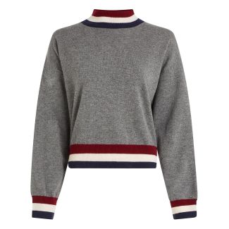 DAMEN PULLOVER WOOL CASHMERE MOCK-NK
