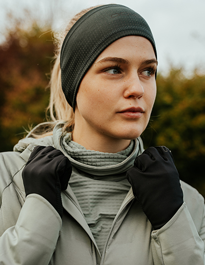 Nahaufnahme Running Stirnband + Handschuhe