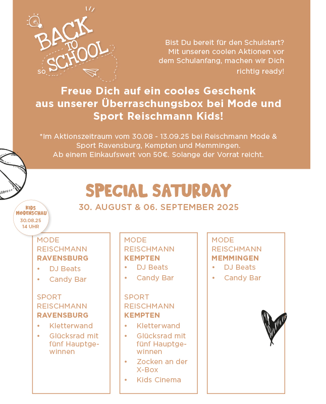 Ausgeschriebene Events an den Special Samstagen bei Reischmann Ausgeschriebene Events an den Special Samstagen bei Reischmann